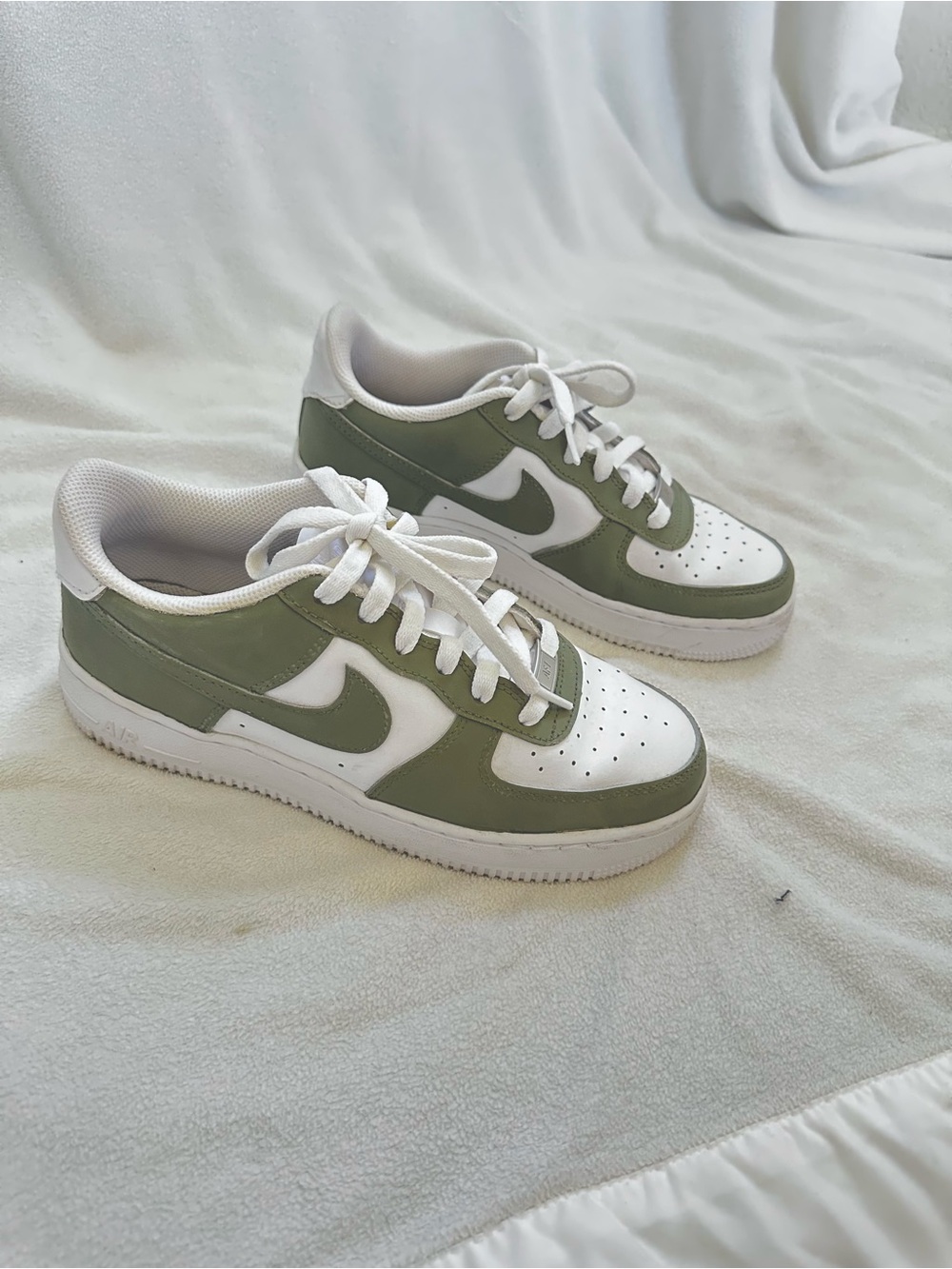 Nike Air Force Ones Sage Green Painted